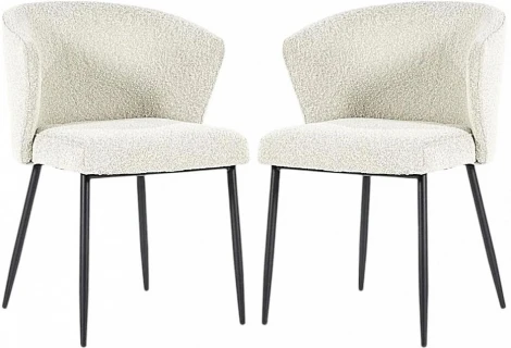 Набор из 2 стульев Cadence Serene Hesby (Металл/Букле, Белый) арт.HSBI_DC148_white_2