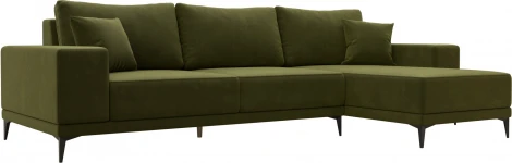 Диван угловой Льюес правый (Зеленый/Микровельвет) Лига Диванов арт.122404