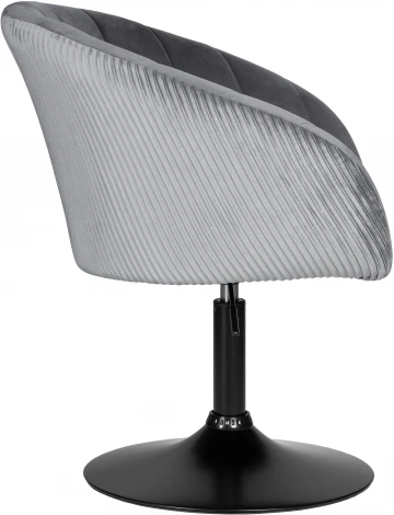 Кресло дизайнерское DOBRIN EDISON BLACK (серый велюр (1922-19)) 8600_BlackBase-LM BLACK, цвет сиденья серый (1922-19), основания черный
