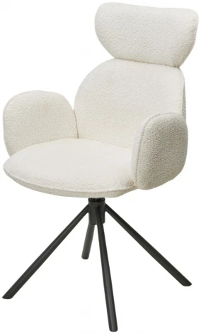 Стул ВАРДИ (VARDY) 360 град.поворот. Белый букле XD841-01 / Серый, ®DISAUR M-City 64283