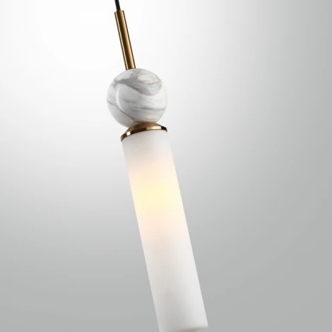 Подвесной светильник Odeon Light Lolla 4359/1 под латунь/металл/стекло/белый мрамор 1*E14 40W 220V (на проводе, круглые)