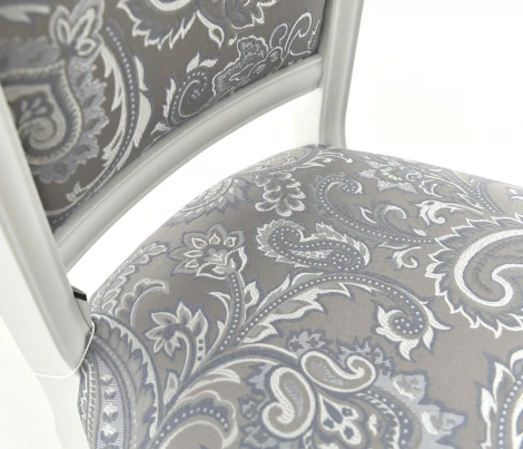 Стул Кабриоль, Белый с патиной серебро, Аврора