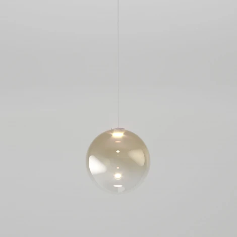 Подвесной светильник светодиодный Eurosvet WONDER со стеклянным плафоном 50232/1 LED янтарный (220V, на проводе, шар)