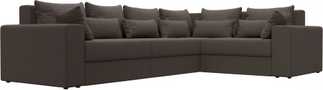 Диван угловой Майами Long правый угол (Коричневый/Рогожка) Лига Диванов арт.122906