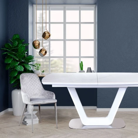 Стол Top Concept обеденный Monroe, раскладной (160+40 см) испанская керамика белая