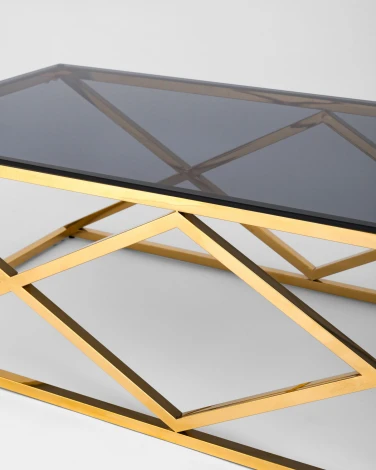 Журнальный стол Stool Group 120*60 ИНСИГНИЯ золото стекло smoke УТ000001503