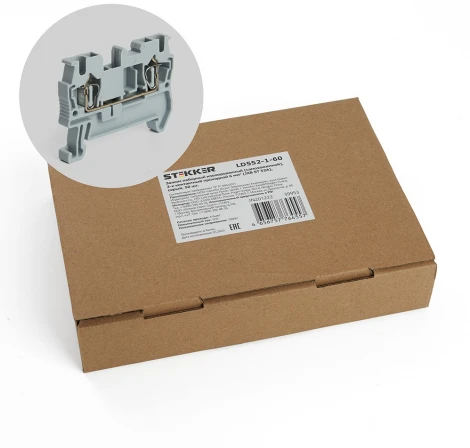 Зажим пружинный 2-х проводной проходной ЗНИ 6 мм2 Stekker 39953