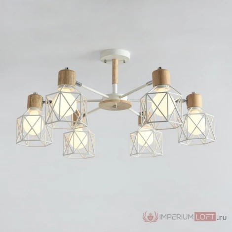 Потолочная люстра на штанге Corf B3 White 6 Lamps ImperiumLoft Corf-B01 (189480-26) (220V)
