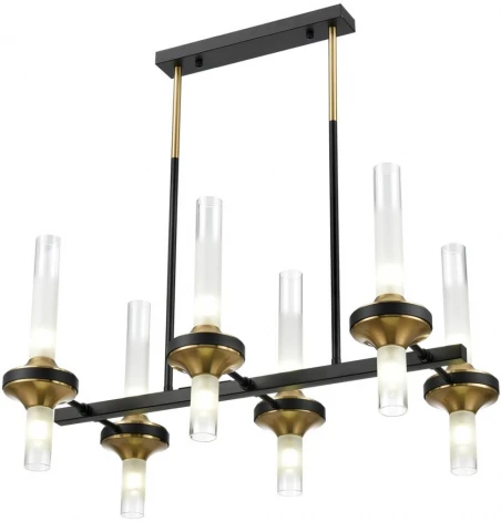 Потолочная люстра на штанге Lumion Tamaresa 8112/12 черный/бронза/прозрачный, металл/стекло G9 12*30W 220V