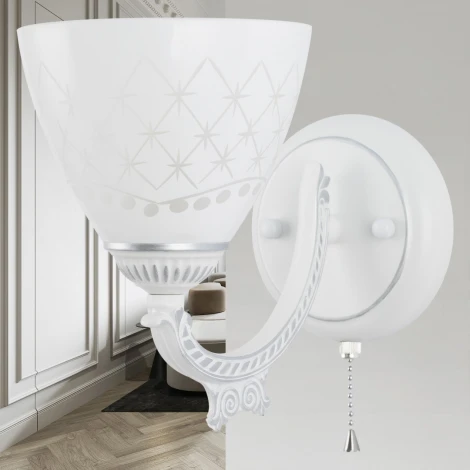 Бра с выключателем Arte Milano AM343837 343837/1W WT+SL (220V)