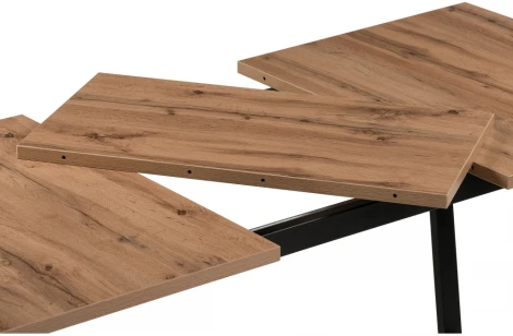 Стол раскладной Notta Лота Лофт 120 25 мм черный матовый / дуб делано темный 489638
