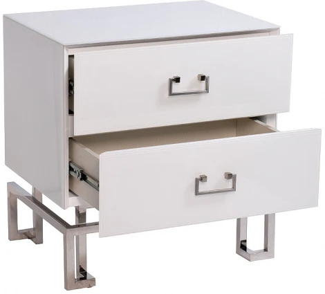 Тумба прикроватная Garda Decor KFG085-NI (Хром/Белый)