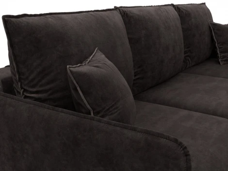 Диван угловой Лига-064 НПБ угол универсальный (ДСП/Дерево/Велюр/Коричневый) Лига Диванов 129644