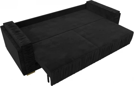 Диван прямой Лига-044 (Черный,Бежевый/Велюр) Лига Диванов арт.122255