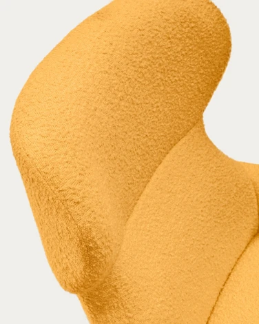 Belina Кресло из горчичной ткани букле и стали с черной отделкой La Forma (ex Julia Grup) арт.178034