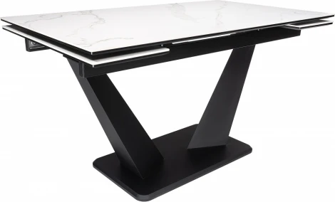 Керамический стол Кели 140 (Кели 140(200)х80х76 белый / черныйй) Woodville арт.588010