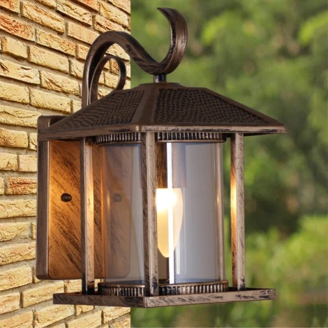 Настенный фонарь уличный Reluce 08287-9.2-001U BKG (220V, фонарь, IP44)