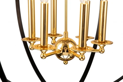 Подвесная люстра iLamp Element 9977-800 GL+BK (220V, на цепи, свеча, шар)