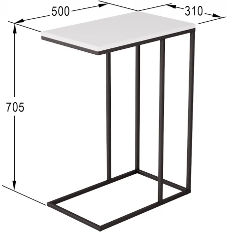 Стол придиванный Агами белый/чёрный от фабрики Mebelik
