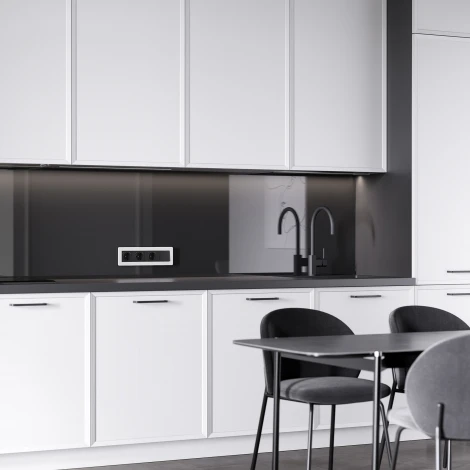 Рамка на 4 поста (белый/черный, soft-touch) Werkel W0043068 (a067991)