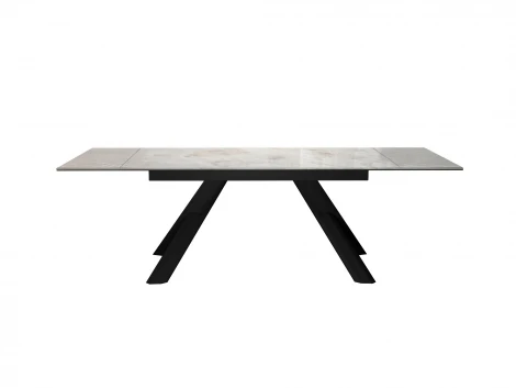 Стол DikLine DKX140 керамика Italian Grey (глянец серый), подстолье черное, опоры черные (2уп.)