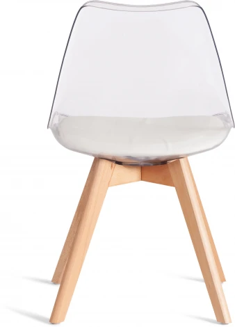 Обеденный стул Tetchair TULIP (Дерево,Пластик,Экокожа/Прозрачный)