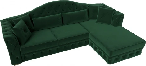 Диван угловой Артис правый угол (Зеленый/Велюр) Лига Диванов арт.121584
