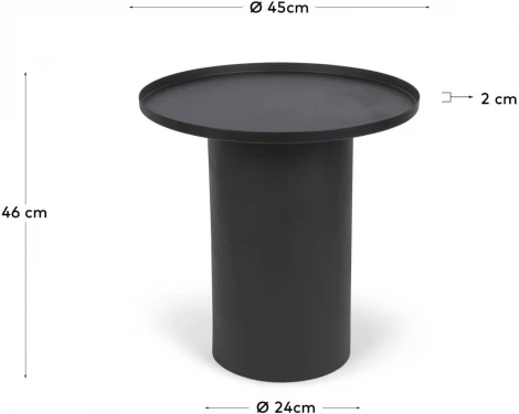 Столик журнальный Fleksa круглый из черного металла Ø 45 см La Forma (ex Julia Grup) арт.109401
