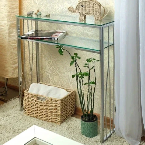 Консольный стол AllConsoles 1124-CS clear серебряный