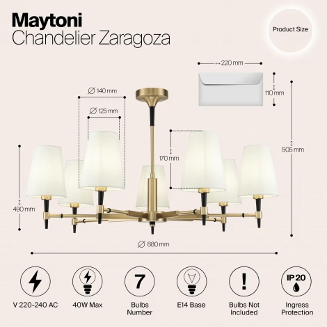 Потолочная люстра Maytoni Zaragoza H001CL-07BS (220V)