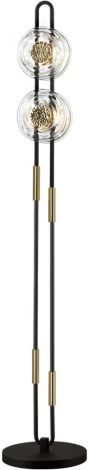 Торшер Odeon Light Magnet 5407/23FL черный/золотой/металл/стекло LED 23W 3000K 1940Лм (220V, выключатель, круглые)