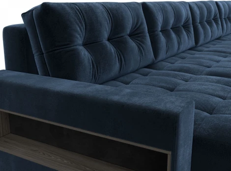 Диван п-образный с полками Лига-053 НПБ МегаЛонг Лига Диванов (Велюр) арт.129016