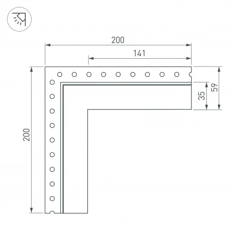 Угол SL-LINIA32-FANTOM-EDGE внешний (Металл) 030101 Arlight