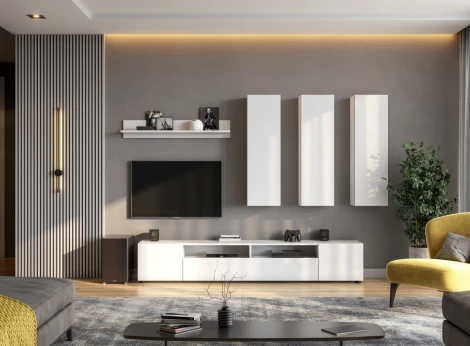 ТВ-тумба Woodville Валенсия белый текстурный 536239