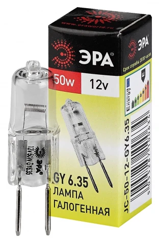Лампочка галогеновая GY6.35 50W ЭРА GY6.35-JC-50W-12V