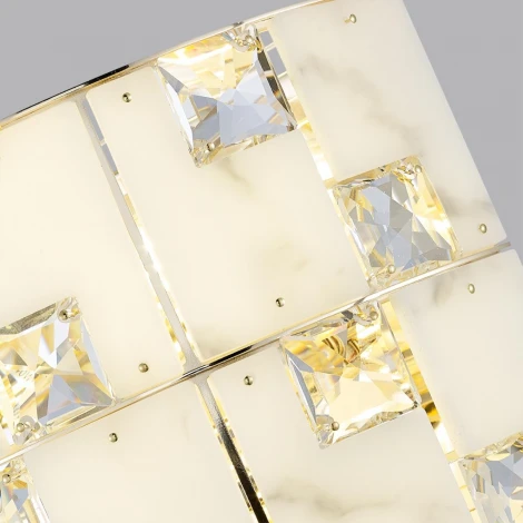 Бра Odeon Light Chessi 5076/2W золото/прозрачный/белый/металл/хрусталь/алебастр E14 2*40W (220V)