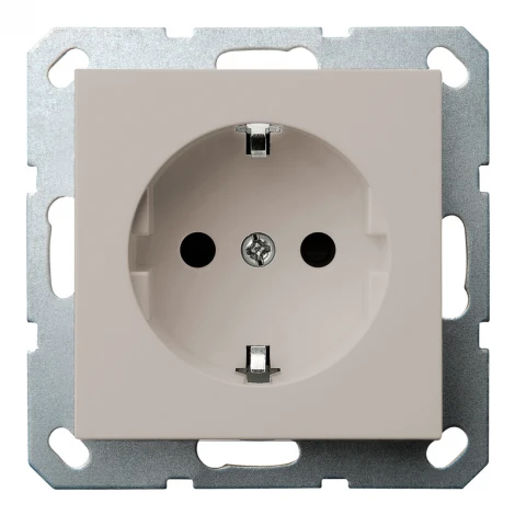 Розетка со шторками (тауп soft touch) Jasmart G-Classic G5501T