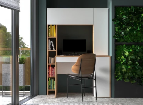 Письменный стол Mobi Комфорт 12.71 дуб золотой craft / белая аляска 415710