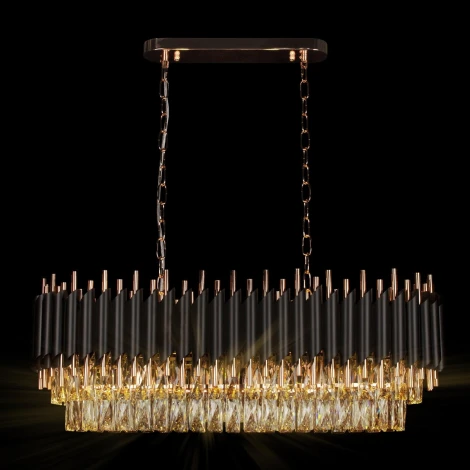 Подвесная люстра каскадная большая Loft It Eclair 10206/1200R (220V, хрусталь)