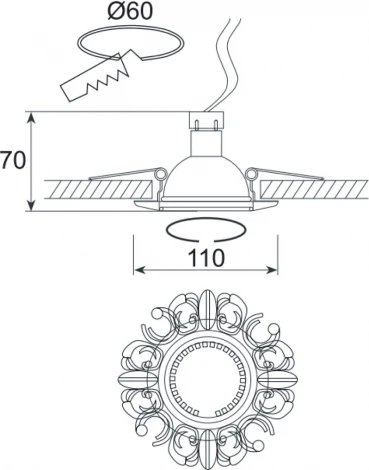 Встраиваемый точечный светильник Donolux N1554 N1554-French Gold (220V, круглые)