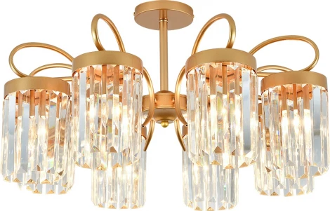 Потолочная люстра на штанге Escada Lofoy 2116/8Pi 8x40Вт E14, металл/хрусталь, шампань, прозрачный хрусталь (220V)