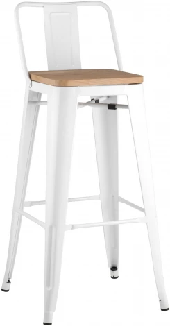 Стул барный Stool Group TOLIX WOOD со спинкой белый глянцевый УТ000000675