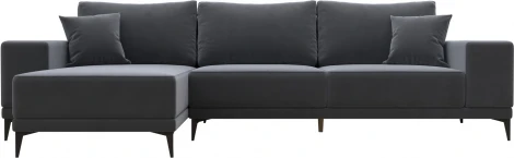 Диван угловой Льюес левый (Серый/Велюр) Лига Диванов арт.122400L