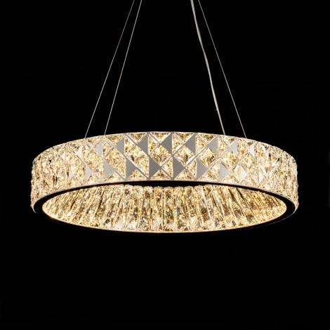 Подвесная люстра светодиодная хрустальная с пультом с регулировкой цветовой температуры Modelux ML.335.600 CR