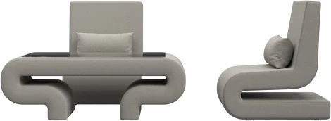 Набор Волна-3 (стол, 2 кресла) (Бежевый/Рогожка) Лига Диванов арт.125783