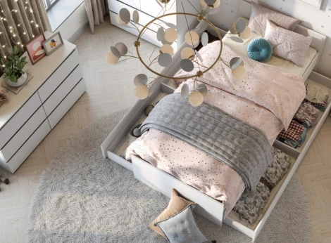 Комод Woodville Валенсия белый текстурный 536232