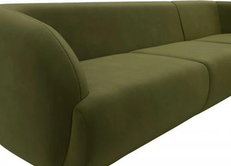 Диван угловой Лига-041 правый угол (Зеленый/Микровельвет) Лига Диванов арт.122182