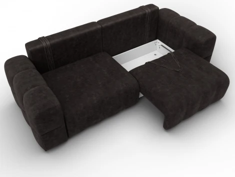 Диван прямой Лига-110 НПБ (ДВП,ДСП,ЛДСП,Брус,Фанера,Велюр/Коричневый) Лига Диванов 136508