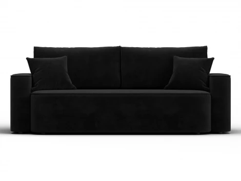 Диван прямой Лига-118 НПБ (ДСП,ЛДСП,Брус,Фанера,Велюр/Черный) Лига Диванов 137077