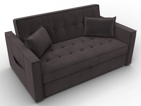 Диван прямой Лига-104 (140) (ЛДСП,Брус,Фанера,Велюр/Коричневый) Лига Диванов 134872